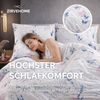 ZIRVEHOME Bettwäsche Baumwolle Bettwäsche-Set Weiß Bettbezug rosa-blauem Floralmuster, Renforce, 3 teilig, Baumwolle Bettbezug Weiß mit Blumenmuster Rosa Blau Bild 3