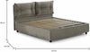 Dmora Artrax Doppelbett, Bettkasten mit Stoffbezug, 100 % Made in Italy, Öffnung vorne, geeignet für Matratze 160 x 200 cm, Taupe Bild 3