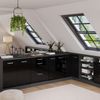 Küchenschrank für Dachschrägen R-Line Schwarz Hochglanz 60 cm ohne Schräge mit 3 Schubladen Vicco Bild 5