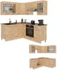 Eckküche Fame-Line Goldkraft Eiche 190 x 46 cm ohne Arbeitsplatte Vicco Bild 5