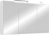 byLIVING Spiegelschrank Spree/Korpus matt weiß mit Spiegeltüren/Hängeschrank mit Soft-Close-Funktion/Inklusive LED-Beleuchtung/Badschrank mit Stecker- und Schalterdose/B 100, H 60, T 20 cm (Weiß) Bild 1
