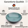 Steingut Suppenteller 6 Pers. Ibiza Hochwertiges Mediterranes TEST SEHR GUT Steingut Tiefe Teller Set - Kratzfest, Für Spülmaschine, Mikrowelle - Pasta Teller Tief Groß - Pure Living in Petrol Bild 4