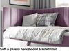 MEBLINI Kinderbett mit Bettkasten MAYA 3 80x200 Links – H3/Lila Samt Gepolstert Einzelbett mit Matratze - Polsterbett mit Stauraum - Bett mit Kopfteil – Stauraumbett Bild 3