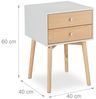 Relaxdays Weißer Nachttisch mit 2 Schubladen Bild 5