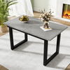 Esstisch 140/180x80x75 cm, erweiterbar, im Industriestil, MDF in Betonoptik und Schwarz Bild 2