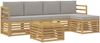 vidaXL Outdoor-Sofagarnitur 6 pcs Weiß und Hellgrau 59 x 59 x 37 cm 3391696 Bild 2
