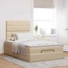 vidaXL Ottoman-Bett mit Matratze Creme 120x190 cm Stoff 3313228 Bild 3