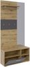 BOXXX 'TOTO' Garderoben-Set, Holznachbildung Eiche, 90 x 194 x 31 cm, mit Spiegel und Kleiderstange Bild 2