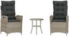 vidaXL 3-tlg. Bistro-Set mit Kissen Hellgrau Poly Rattan 365278 Bild 2