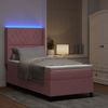 vidaXL Boxspringbett mit Matratze mit LED Rosa 100 x 200 cm Samt 3343807 Bild 5