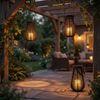 3x LED Solarlampe, Feuer-Effekt, Henkel, schwarz, H 26 cm Bild 3
