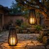 3x LED Solarlampe, Feuer-Effekt, Henkel, schwarz, H 26 cm Bild 5