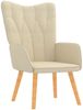 vidaXL Relaxsessel mit Hocker Creme Stoff [327536] Bild 5