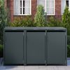 STEELSØN 'Thoria' Mülltonnenbox 3er je 120 Liter, anthrazit, Mülltonnenverkleidung aus Stahl, wetterfest, 102x62x177,5 cm, Müllbox für 3 Tonnen Bild 2