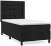 vidaXL Polsterbett mit Matratze Schwarz 100x200 cm Samt Bild 2