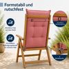 BURI 4x Auflagen Set Hochlehner für Gartenstühle 120x48x7cm Sesselauflagen Polster UV Lichtecht - Gartenstuhlauflagen Stuhlkissen mit Dicker Schaumstoff Füllung (Terrakotta) Bild 4