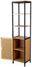 Natsen Hochschrank Bambus Badezimmerschrank mit 3 offene Fächer& 2 Ablagen,40x35x170cm Bild 5