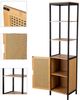 Natsen Hochschrank Bambus Badezimmerschrank mit 3 offene Fächer& 2 Ablagen,40x35x170cm Bild 3