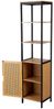 Natsen Hochschrank Bambus Badezimmerschrank mit 3 offene Fächer& 2 Ablagen,40x35x170cm Bild 4