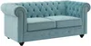 Vente-unique - CHESTERFIELD Couchgarnitur SamtStoff Blau - B 88 cm x H 72 cm x L 165 cm205 cm Bild 5