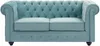 Vente-unique - CHESTERFIELD Couchgarnitur SamtStoff Blau - B 88 cm x H 72 cm x L 165 cm205 cm Bild 4
