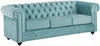 Vente-unique - CHESTERFIELD Couchgarnitur SamtStoff Blau - B 88 cm x H 72 cm x L 165 cm205 cm Bild 3
