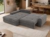 Sofa L-Form ARELIA L mit Schlaffunktion, Wohnzimmer Sofa, Wellenfederung, Sofa mit DL-System - Schenille grob gewebt Dunkelgrau - Rechts Bild 5