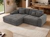 Sofa L-Form ARELIA L mit Schlaffunktion, Wohnzimmer Sofa, Wellenfederung, Sofa mit DL-System - Schenille grob gewebt Dunkelgrau - Rechts Bild 4