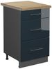 Küchenunterschrank Fame-Line Dunkelblau Hochglanz 50 cm , AP Eiche Vicco Bild 1
