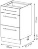 Küchenunterschrank Fame-Line Dunkelblau Hochglanz 50 cm , AP Eiche Vicco Bild 3