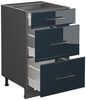 Küchenunterschrank Fame-Line Dunkelblau Hochglanz 50 cm , AP Eiche Vicco Bild 4