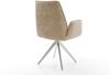 Esszimmerstuhl Zoa-Flex Mikrofaser Beige Vintage Kreuzgestell kantig Edelstahl Taschenfederkern Bild 5