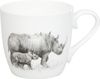 KÖNITZ 115S572955 Becher AMAZING ANIMALS Nashörner 425 ml mit Sieb und Deckel, Bone China Porzellan / Design Vanessa Kahl Bild 2