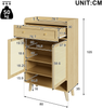 Merax Schuhschrank/Aufbewahrungsschrank aus Rattan mit 2 Türen, 4 Regalböden, 1 Schublade sowie einer offenen Ablagefläche oben, 80 × 105 × 35 cm Bild 4