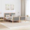 vidaXL Bettrahmen Hellgrau 140 x 200 cm Massives Kiefernholz 3394288 Bild 4