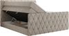 Boxspringbett, Doppelbett mit Fußteil, Multipocket-Matratzen und Topper, gestepptes Kopfteil und Front - MIREN KING DUO - 180 x 200 cm - Beige Stoff - H4 Bild 5