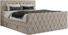 Boxspringbett, Doppelbett mit Fußteil, Multipocket-Matratzen und Topper, gestepptes Kopfteil und Front - MIREN KING DUO - 180 x 200 cm - Beige Stoff - H4 Bild 4