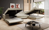 Designer Sofa Lago mit Schlaf - und Klappfunktion Sand Samt Links Bild 2