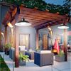 Sunicol Hängeleuchten LED-Solarleuchten,Fernbedienung,Zeitschaltuhr, 3,2m Verlängerungskabel, Warmweiß, Weiß, dimmbare,IP65 wasserdicht Bild 4
