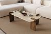 Modern Coffee Table, 120 x 60 x 35 cm, Travertine & Walnut | 100% Melamine Coated Chipboard | Stylish & Functional Design for Any Living Space Bild 2