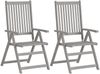 vidaXL Verstellbare Gartenstühle 2 Stk. mit Auflagen Massivholz Akazie 3064711 Bild 2