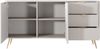 Bettso 'LANTE' Zweitürige Kommode mit drei Schubladen, Holzwerkstoff Beige, 81x38x163cm Bild 4