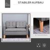2-Sitzer Sofa 117 x 62 x 78 cm in Grau mit Stauraum, Massivholzrahmen und Knopfheftung Bild 4