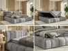 Boxspringbett NUBEA mit 2x Bettkasten & Multipocket-Kern, inkl. Topper Visco, Doppelbett mit Stauraum, 160 x 200 cm, massives Ehebett - H4 - Hellgrau Velvet Bild 2