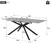 Esstisch 150/180x70x76 cm, erweiterbar, mit Kreuzgestell, Betonoptik in Schwarz-Grau Bild 5