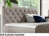 MEBLINI Boxspringbett GIULIA 140x200 cm mit Bettkasten – H4/Beige Samt Polsterbett - Doppelbett mit Topper & Taschenfederkern-Matratze Bild 5