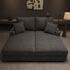 Merax Doppelschlafsofa mit Schlaffunktion, gepolsterter Liegefunktion, Handyhalterung, USB-Anschluss und Getränkehalter, Grau Bild 2
