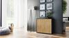 Vladon Sideboard Ben, Kommode mit 2 Türen und 2 Schubladen, Schwarz matt/Eiche Natur (79 x 74 x 36 cm) Bild 2