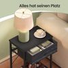 SONGMICS Beistelltisch mit Schublade, Nachtschrank mit Ablage, Nachttisch für Wohnzimmer, Schlafzimmer, Holz, schwarz Bild 4