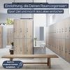 Umkleideschrank Spind IGOR - 6 Abteile, Etikettenhalter Lüftungsschlitze | Umkleidespind Schließfachschrank Garderobenspind, 185x90x45cm Weiß-Sonoma Eiche Bild 3